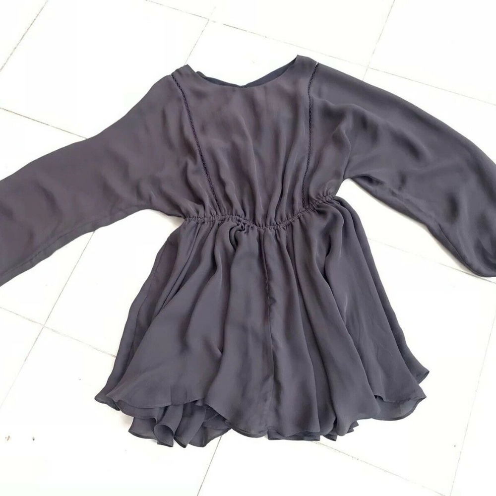 Love Shack Fancy Noelle Dress Charcoal Sz M NWT